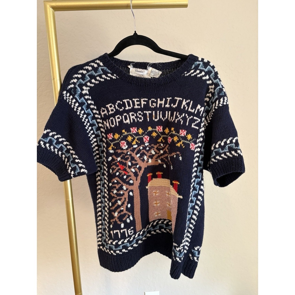VTG Classics Hand Knitted Ramie Cotton Sweater Teacher Academia Classroom School